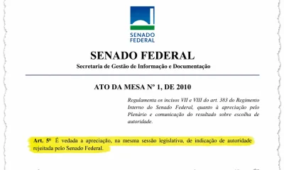 Regimento do Senado veta nova análise de Jorge Messias para STF na mesma sessão legislativa