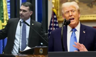 Trump ignora Flávio Bolsonaro em agenda oficial; encontro com vice-presidente dos EUA é cogitado