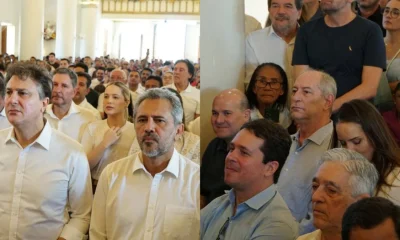 Diácono repreende fiéis por gritos políticos em missa com Elmano e Ciro em Barbalha