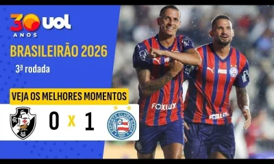 Bahia chega a dez jogos invicto e empurra Vasco para a zona de rebaixamento com vitória crucial