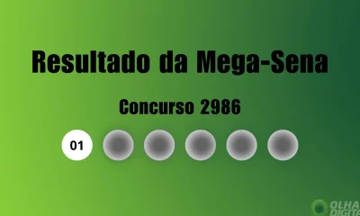 Mega-Sena 2986: Números sorteados e premiação acumulada em R$ 3,1 milhões; veja ganhadores da quina e quadra