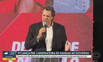 PT oficializa Haddad como pré-candidato ao governo de SP com meta de vitória e crítica à 'barganha'