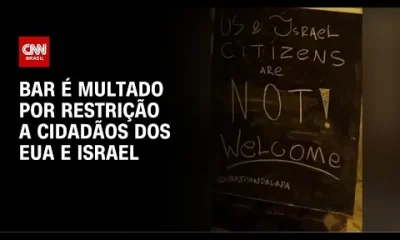 Bar no Rio é multado em R$ 9.520 por mensagem discriminatória contra americanos e israelenses