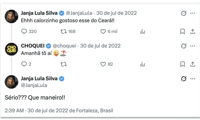Janja e a Choquei: Interações da Primeira-Dama com perfil cujo dono foi preso pela PF ganham destaque