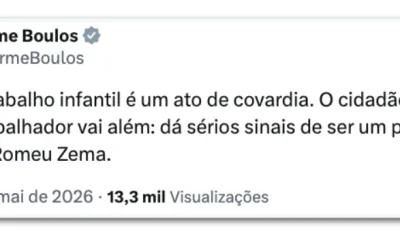 Boulos rebate Zema e o chama de "psicopata" após defesa de trabalho infantil para crianças