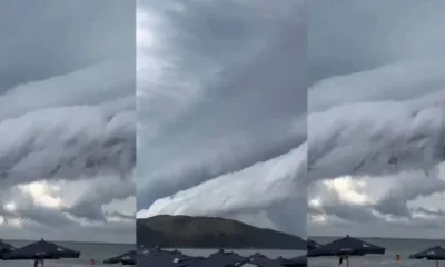 Fenômeno 'Nuvem de Rolo' Surpreende Banhistas no Litoral de SP com Vento Forte e Alerta de Chuva