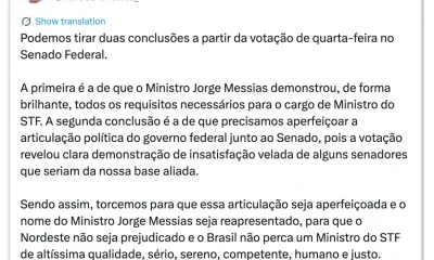 Governador do Piauí defende nova indicação de Messias ao STF e critica rejeição no Senado