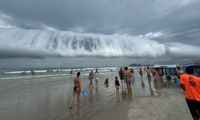 Nuvem Rolo Assusta Litoral de SP: Fenômeno Raro Precede Tempestades e Ressacas Severas