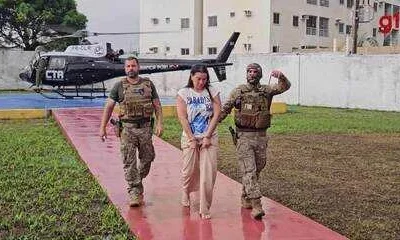 Empresária presa por agredir doméstica grávida desembarca algemada em São Luís após fuga frustrada