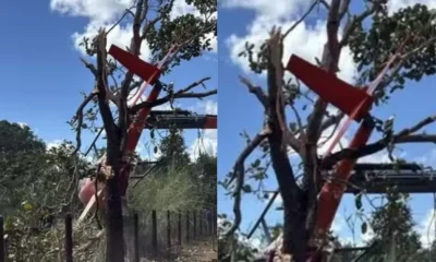 Helicóptero da família de Henrique e Juliano sofre pouso forçado no Tocantins; piloto sai ileso